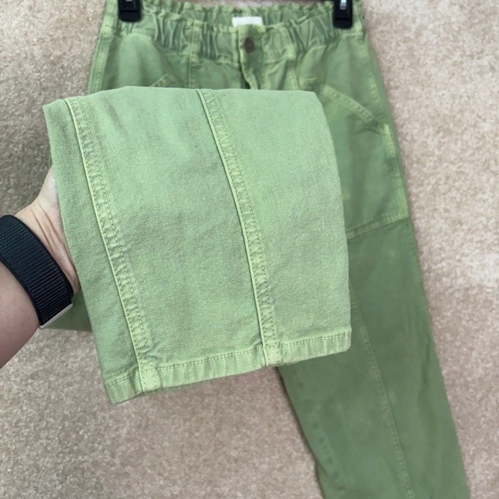 MOTHER The Springy Ankle Pants Women's 27 Green High Rise Utility Denim - Picture 6 of 14